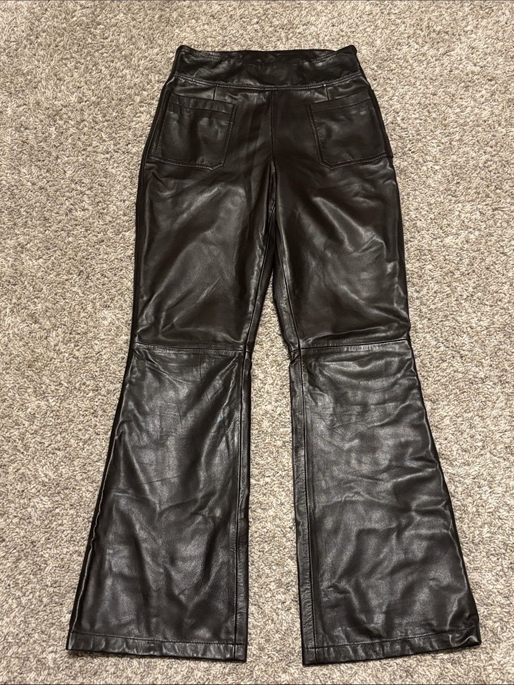 NWT Bod & Christensen Stream Leather Flare Leather Pants in Chocolate 4